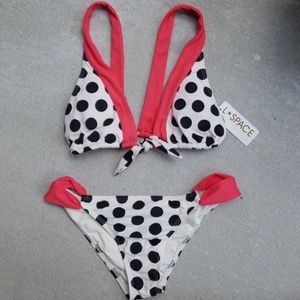 L Space Polka Dot Bikini Top & Bottom Set